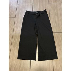 J.Jill Ponte Full Wide Leg womens Small Petite crop pant Buckle Waist Detail